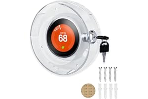 PILISPARK Round Thermostat Lock Case with Key, Upgraded,Thermostat Cover Universal, Thermostat Lock Case Clear, Wall Thermostat Guard, Fits Round Nest Thermostat(3.5x3.5x1.9 in) or Smaller