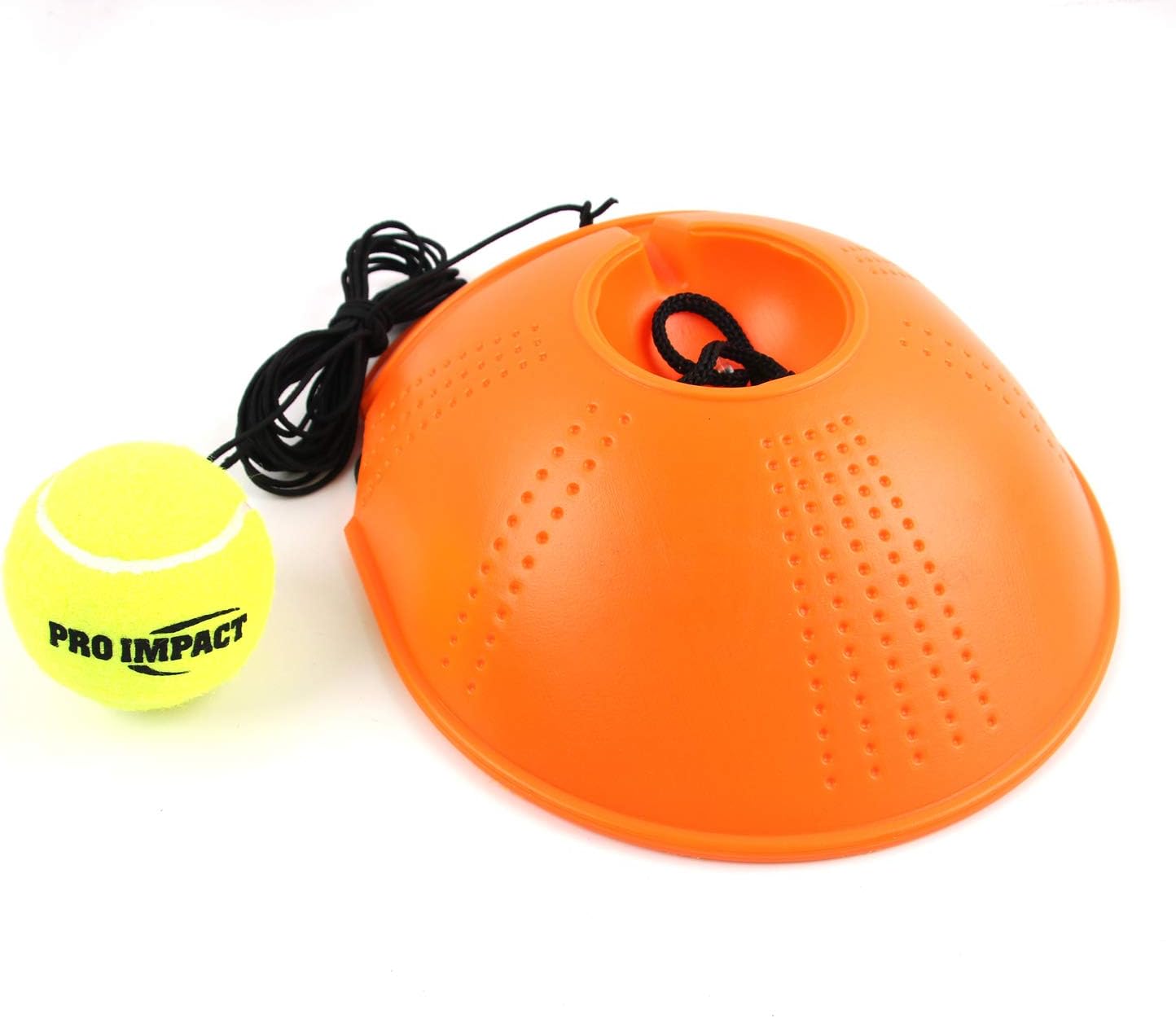 Pro Impact Tennis Trainer Rebounder Ball, Trainer Baseboard with Long Rope, Perfect Solo Tennis Trainers Round and Rectangular (Orange Cone) : Sports & Outdoors