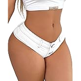 Denim Thong Booty Shorts for Women - Sexy Stretchy Micro Mini Daisy Dukes Hotpants Hot Pants