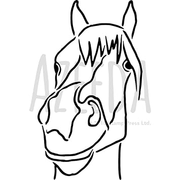 Azeeda A4 Pferdekopf Wandschablone Vorlage Ws00001543