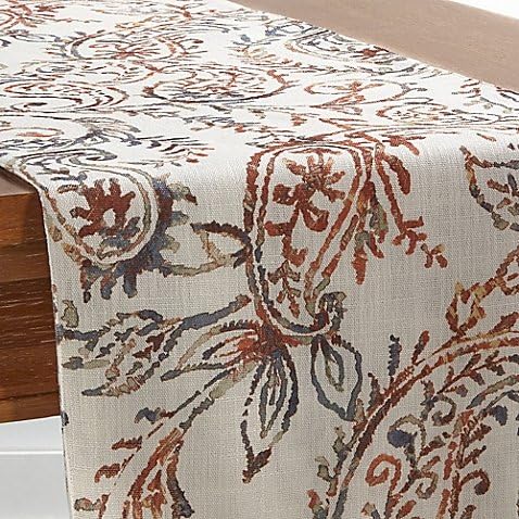 Watercolor 72-Inch Paisley Table Runner