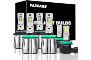 FAXCARS LED Lights for 2019 2020 2021 2022 2023 2024 Ram 1500 2500 3500 4500 5500 Chassis Cab 9005 H11 LED Bulbs + H11 Fog light 6000K Cool White 6-Pack