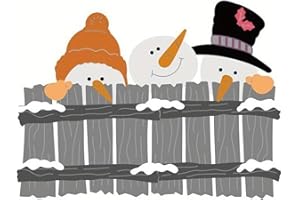 Lapoo Christmas Metal Cutting Die for Scrapbooking, 3D Backgrounds Frame New Cutting Dies DIY Album Card Making Decor Paper Metal Die Cuts Party Wedding Decorations (Snowman Fence 4.1 x 2.7 in)