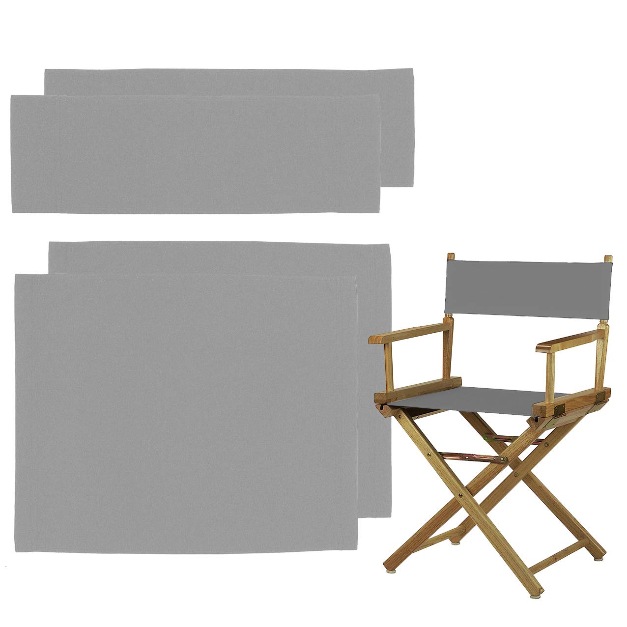 STAY GENT 2 Set Durable Replacement Seat Cover for Directors Chair Grey