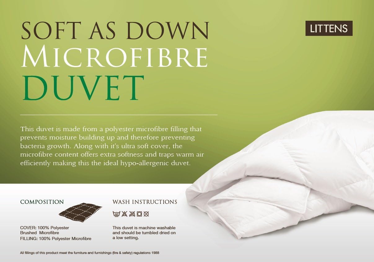SW Living Super King 10.5 tog Touch of Down Duvet, Hollow_Fibre, White