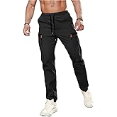 XYXYING Men's Lightweight Hiking Cargo Pants Quick Dry Casual Travel Sweatpants Joggers Elastic Waist Multiple Pockets