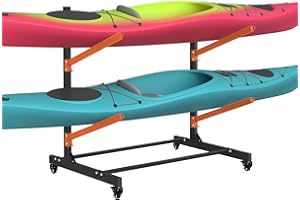BTRAM Kayak Storage Rack, Heavy Duty Freestanding Sup Storage Stand, Storage Rack for Kayaks, SUPs, Canoe and Paddleboard for Indoor, Outdoor, Garage, Shed, Dock…(Wood)