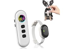 CHUPOLIK Ultra-Small Dog Shock Collar, Ultra-Light & Thin Dog Training Collar with 1300ft Remote, Tailored for Small Dogs 5-15lbs & Medium Dogs, 198-Level Precise Control, Waterproof, Rechargeable (Beige).