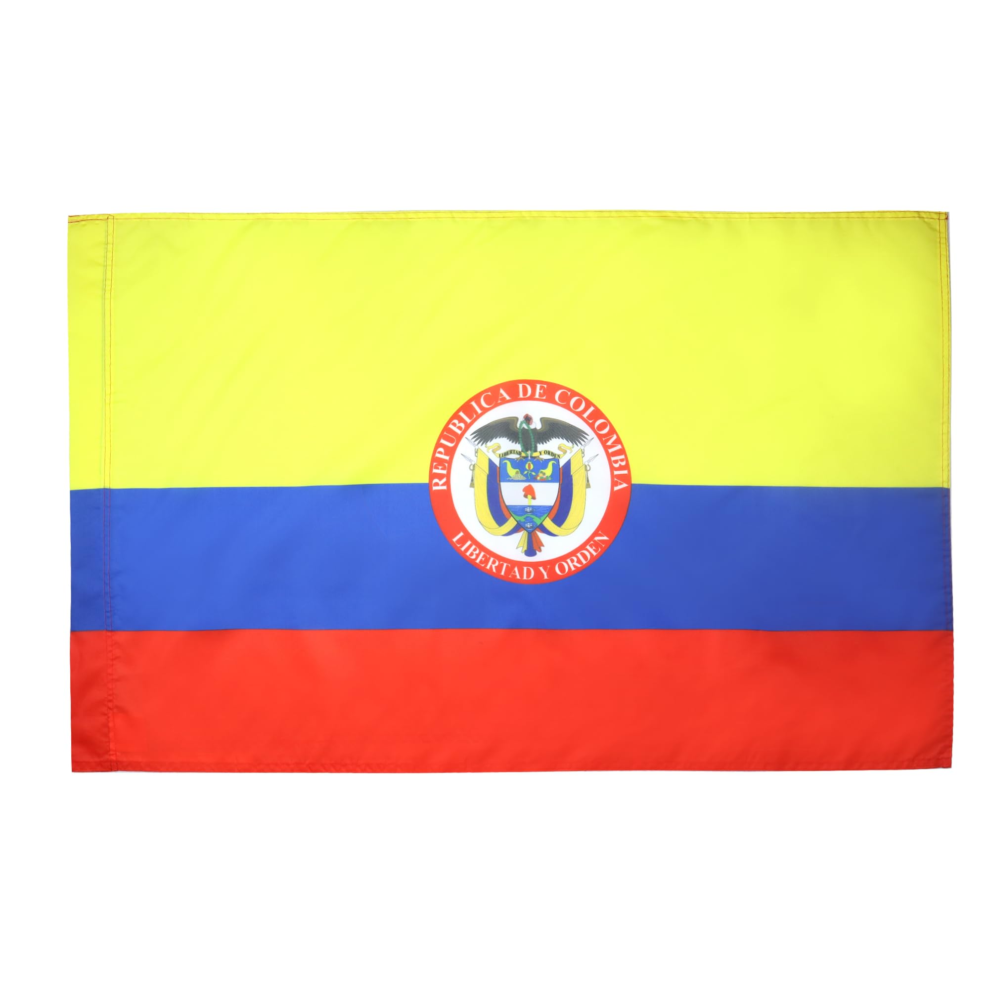 AZ FLAG - Colombia coat of arms Flag - 2x3 Ft - colombian Banner with Sleeve - 100% Polyester - Fade Resistant - Vivid Colors - 2' x 3' Feet - 90x60 Cm