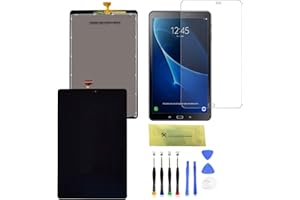 AOHCKAY LCD Screen Replacement and Digitizer Full Assembly for Samsung Galaxy Tab A 10.1 2016 T580 SM-T580 T585 T587 with Tempered Glass Screen Protector with Free Tool (Black)
