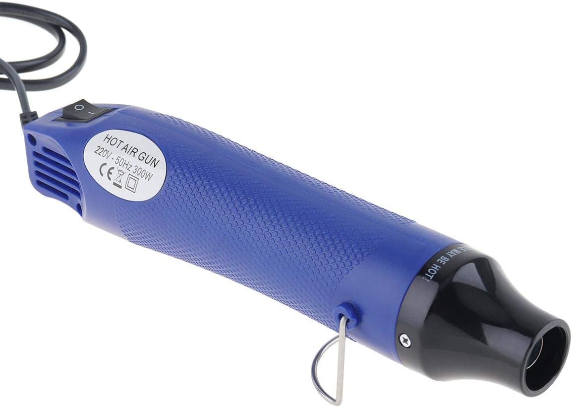 3.3FT Power Cord Mini Hot Air Gun, CAIDU Portable Mini Heat Gun for DIY Embossing Shrink Wrapping Drying Paint, 300W Multi Function Electrical Heat Tool (Blue)