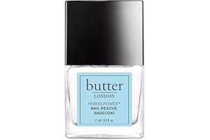 butter LONDON Base Coat Nail Polish, Horse Power - Nail Rescue Basecoat Helps Restore & Repair Damaged Nails - Nail Strengthener Helps Nail Growth & Prevent Staining - Cruelty & Gluten Free Nail Care