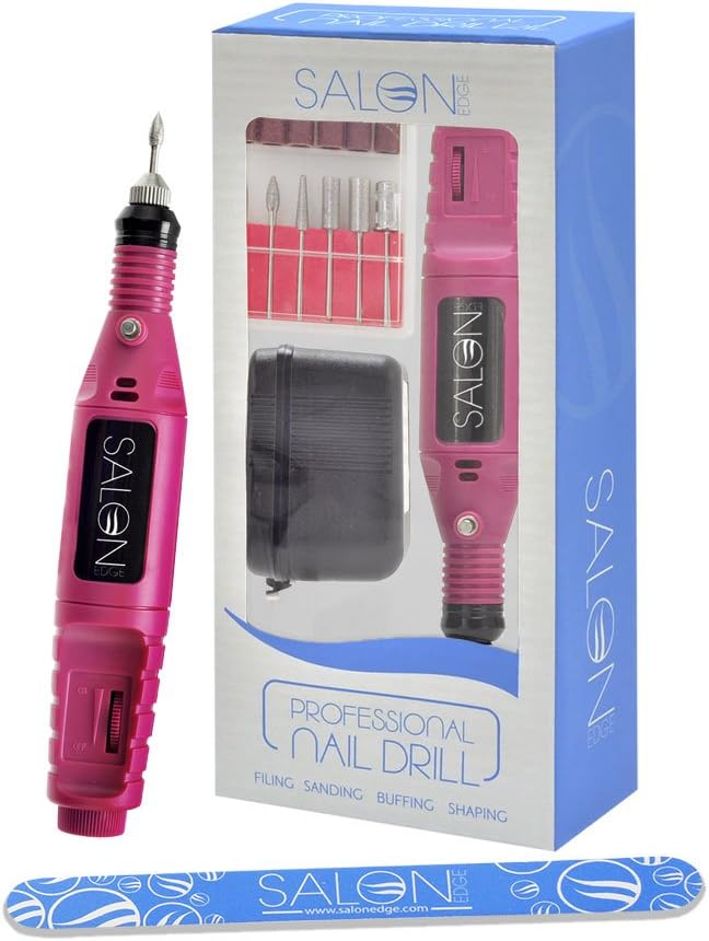Salon Edge Nail Art Drill KIT Electric FILE Buffer Bits Acrylics