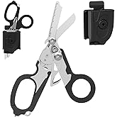 Emergency Shears with Strap Cutter and Glass Breaker Stainless Steel Foldable Scissors Pliers, Outdoor Camping Rescue Scissor