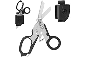 FRMINGZHAO Emergency Shears with Strap Cutter and Glass Breaker Stainless Steel Foldable Scissors Pliers, Outdoor Camping Rescue Scissors Tools …