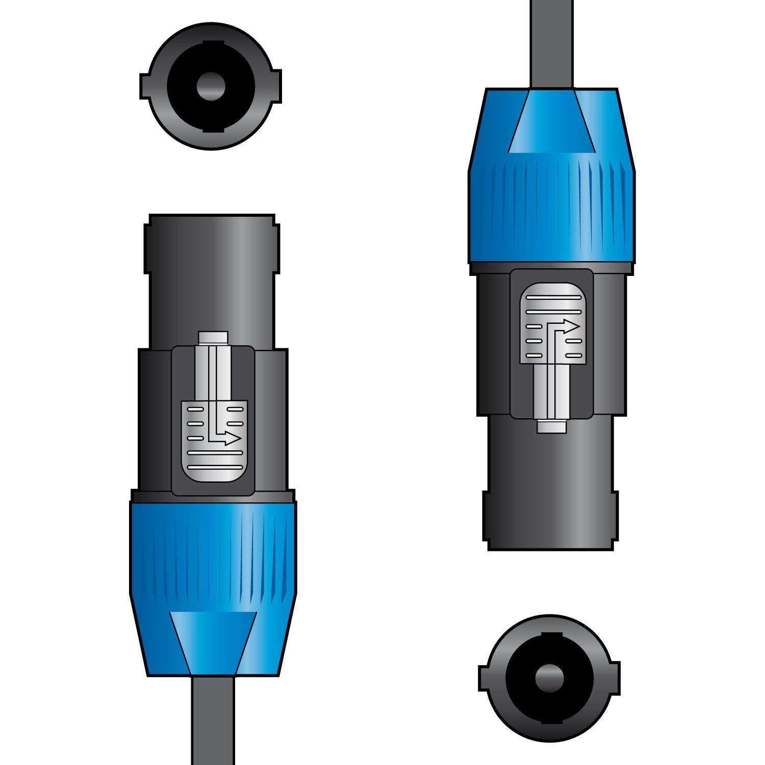 Citronic Classic Speaker Lead Speaker Plug to Speaker Plug Male SPK to SPK Durable, Speaker Cable for Reliable Sound Connection 3.0 Metre
