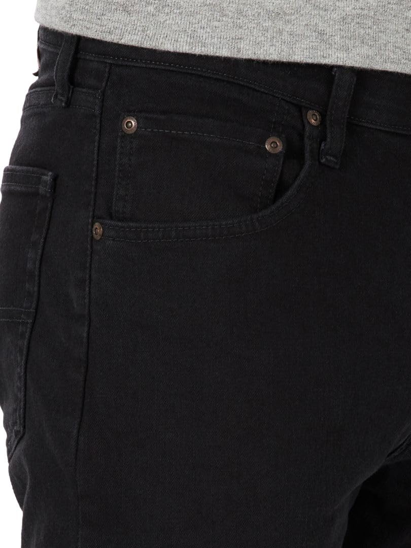 Wrangler Authentics Men's Regular Fit Comfort Flex Waist Jean Black 38w ...
