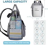Lekebaby Nappy Changing Bag Backpack with Changing Mat Grey Arrow Print view 2