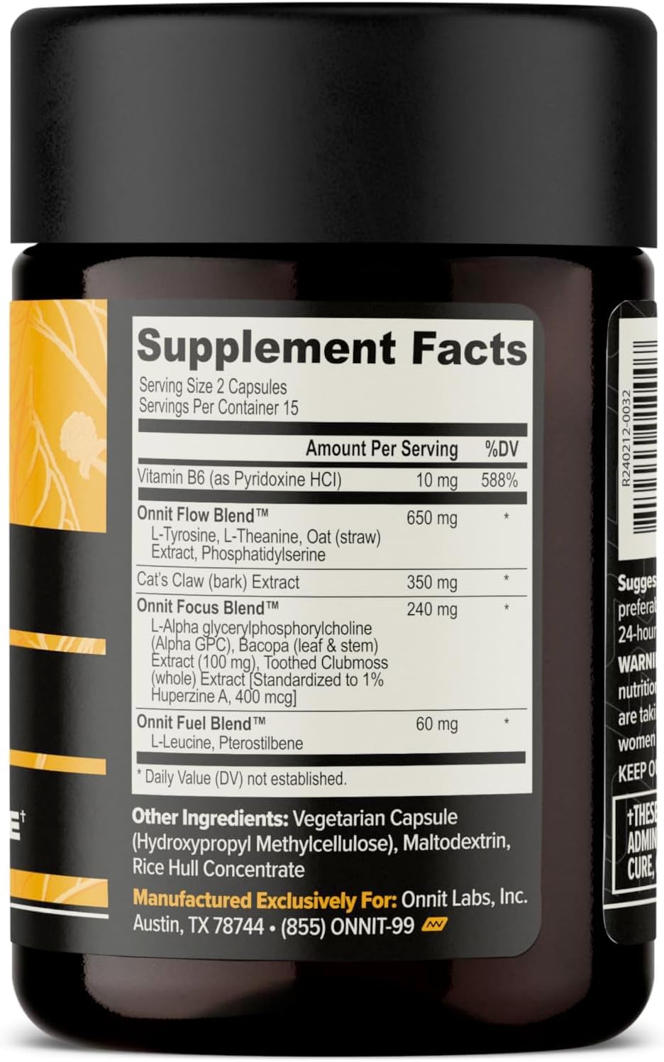 ONNIT Alpha Brain Nootropic Brain Supplement for Men & Women, IGEN™ Non-GMO Tested | Memory, Mental Clarity & Cognitive Improvement | Focus Capsules with L-Theanine, Vitamin B6 (30 Count)