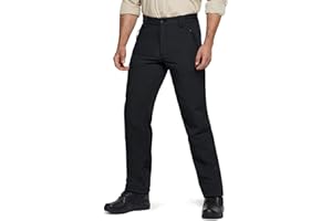 CQR Men's Winter Waterproof Softshell Fleece-Lined Snow Ski Pants, Thermal Outdoor Cargo Work Hiking Pants