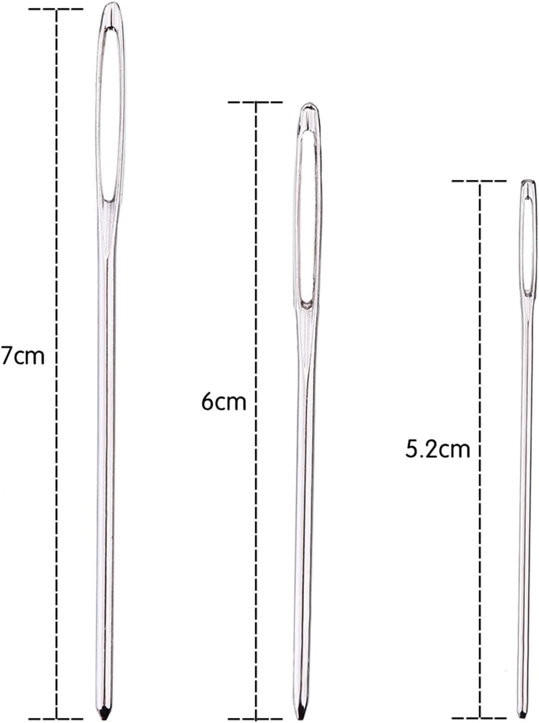 Outus 15 Pieces Blunt Steel Alloy Steel Large-Eye Yarn Knitting Needles, 3 Sizes, white - Image 5
