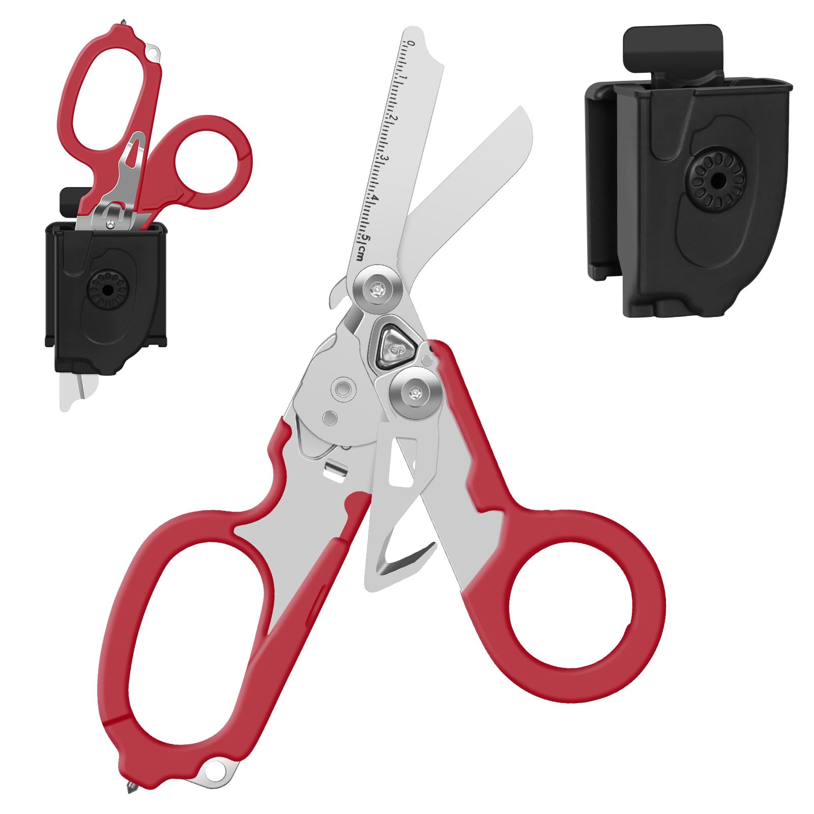 Emergency Response Shears, Stainless Steel Foldable Scissors Pliers, Outdoor Camping Rescue Scissors Tools