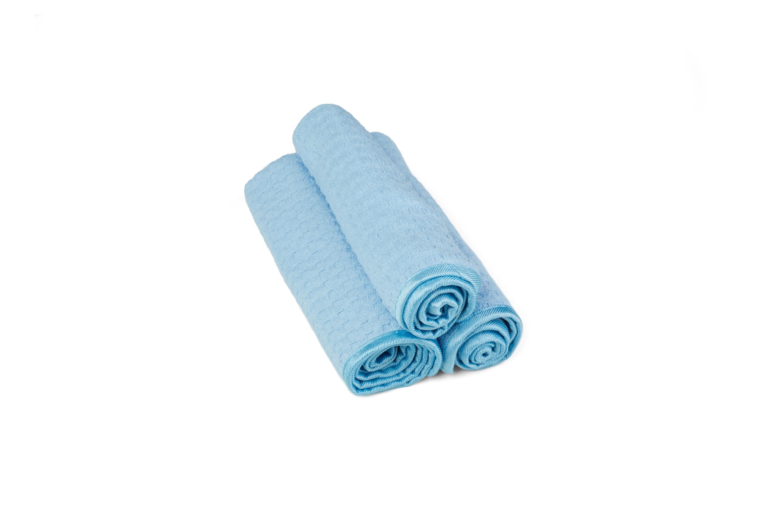 Kavalier Crystal Clear Shine Microfibre Towel Set - Streak-Free Cleaning for Glass & More - 390 GSM – 41x41 cm - 3 Units Pack - Blue