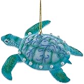 Blue Green Under The Sea Turtle Ornament