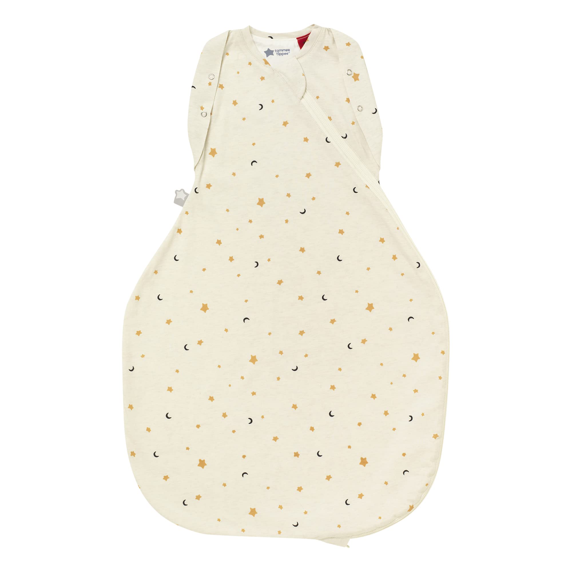 Tommee Tippee Baby Sleep Bag for Newborns, 3-6 m, 2.5 TOG, The Original Grobag Swaddle Bag, Hip-Healthy Design, Soft Cotton-Rich Fabric, Oatmeal Marl Star