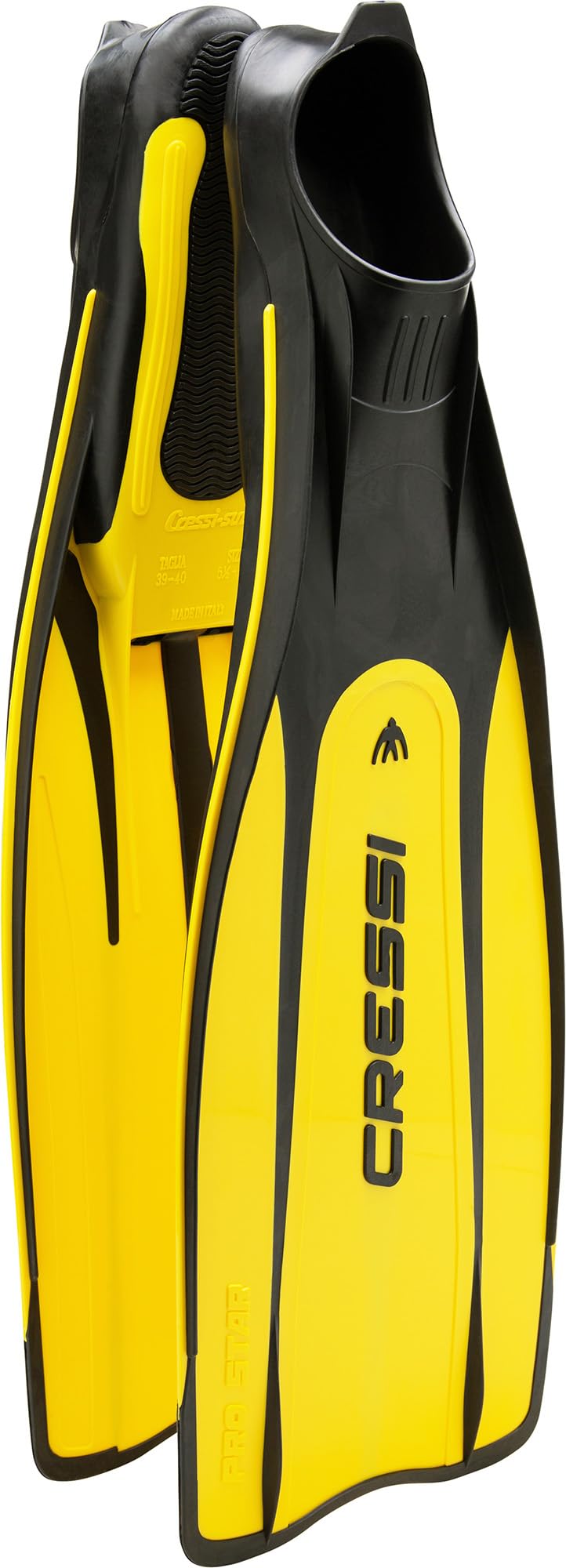Cressi Pro Star Full Foot Fins - Yellow, Size 37/38 — image 1