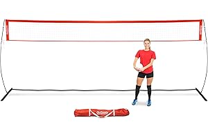 GoSports Freestanding Volleyball Training Net - 12 ft or 20 ft - Indoor our Outdoor Use, Instant Setup, and Height Adjustable