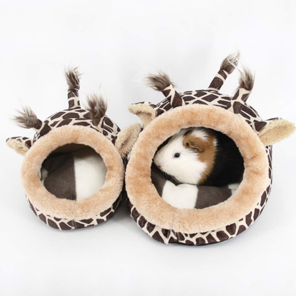 UKCOCO Guinea Pig Bed - Washable Guinea Pig Cage Accessories Small Animal Bed Hideout for,Chinchilla,Hamsters,Hedgehog - Giraffe Style - Image 4