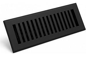 Sierra Grates 2" x 12" Contemporary Design Steel Floor Register in Textured Black Finish for Floor l- Decorative Air Vent Cov