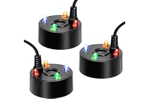 HTZNHXT 3Pcs Ultrasonic Mist Maker, 4 LED Lights Mini Fog Maker Machine for Water, Little Fountain Water Atomizer for Decor Halloween, Fish Tank
