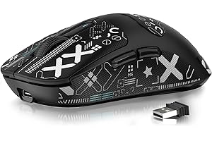 MANBASNAKE Attack Shark X3 Wireless Gaming Mouse, 49g Lightweight Triple Mode Ergonomic Computer Mouse, PAW3395 26K DPI Sensor, 200h Battery Life, Griptape Programmable Buttons for PC/Laptop/Mac/Win