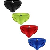 iKingsky Men's Shining Briefs Sexy Big Pouch Underwear High Stretch Bluge Mens Under Panties