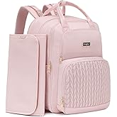 Qualyphant Extra Large Diaper Bag Backpack - Diaper Bag for 2 Kids Twins (Expandable 30L-38L) - Cute Travel Baby Backpack with Changing Pad for women (Pink, Water Resistant)