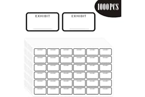 KIUKIUO 1000 Pcs Legal Exhibit Labels 1.73 x 1 Inches White Exhibit Labels Stickers, Exhibit Stickers for Offices, Courts, Legal Documents - Blank File Folder Labels Tabs - Report Dividers