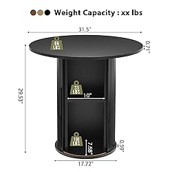 31.5" Round Dining Table for 2-4, Modern Kitchen