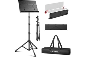 CAHAYA Sheet Music Stand Foldable: Music Stands with Tri-fold Panel Height Adjustable up to 170cm Metal Material Portable Stu