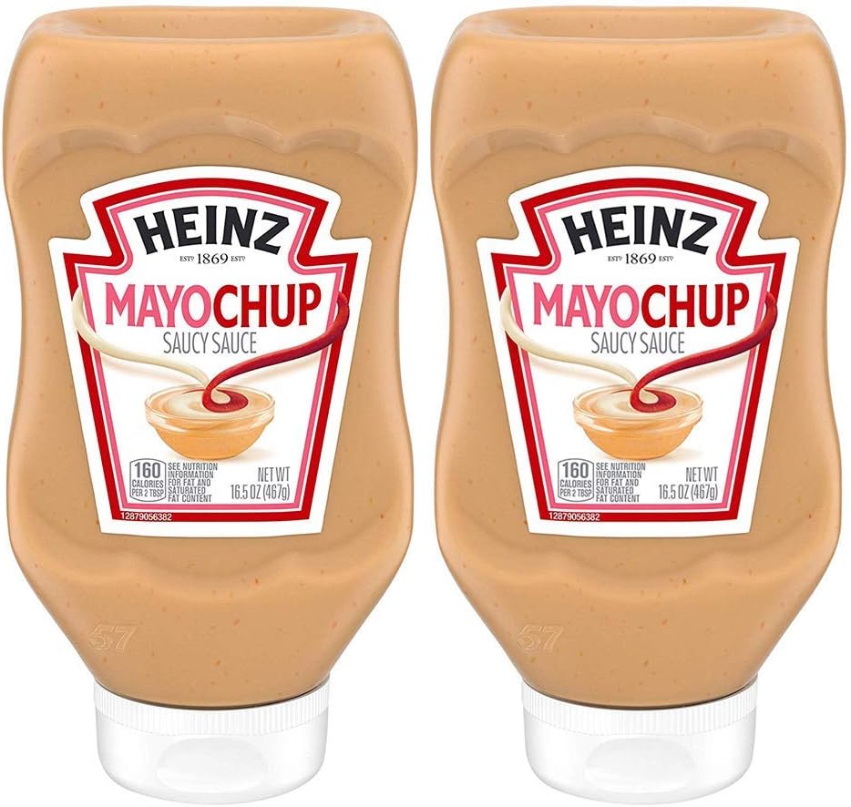 Amazon Com Heinz Mayochup Saucy Sauce Easy Squeeze Bottle Delicious Ketchup Real Mayonnaise Combination 16 5 Ounce Pack Of 2 Grocery Gourmet Food