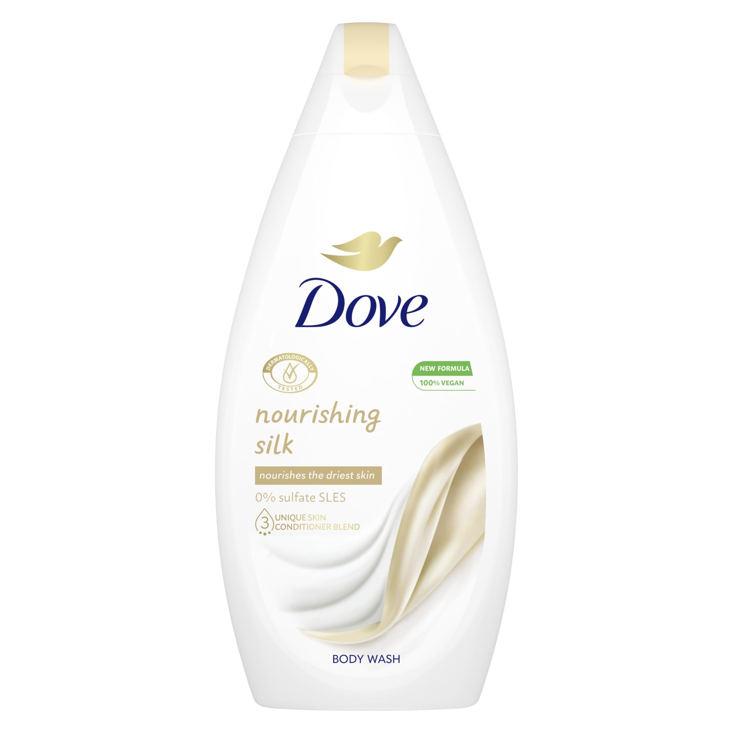 Dove Nourishing Silk Body Wash microbiome-gentle for softer, smoother skin after one shower 450 ml