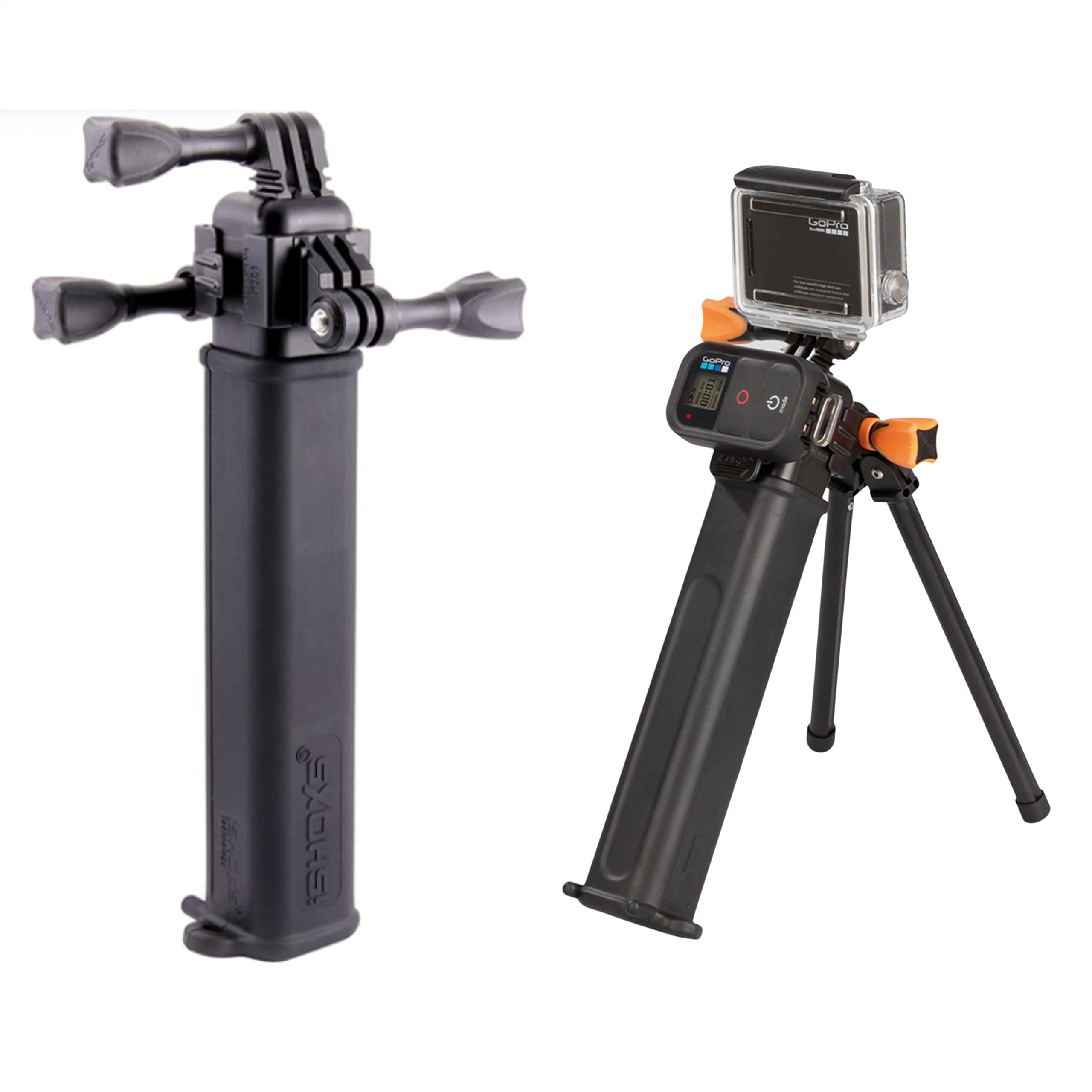 iSHOXS ProHandle Basic, hand tripod system suitable for GoPro and compatible action cameras. Stand-alone and can be upgraded with extensions to a rig system