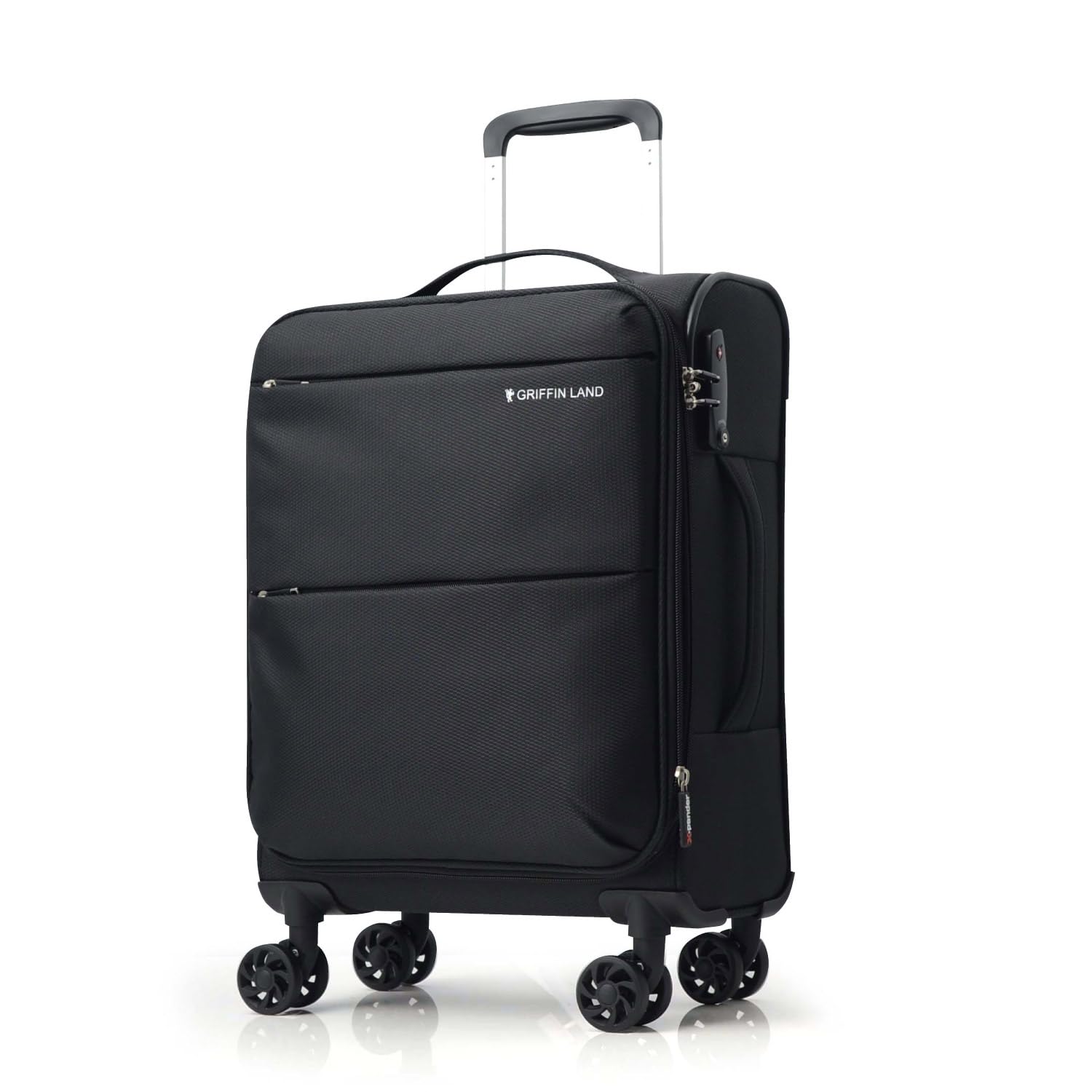 [グリフィンランド] スーツケース キャリーケース キャリーバッグ Sサイズ 機内持ち込み ソフトタイプ 軽量 おしゃれ かわいい TSAロック ダブルキャスター レディース 女子旅 海外 AIR6327 1～3泊 2.1kg 32L（拡張時35L） ブラック商品画像