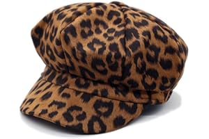 ZLS APPAREL ZLSLZ Women's Retro Leopard Ivy Newsboy Gatsby Cabbie Painter Cap Hats (335Tan)