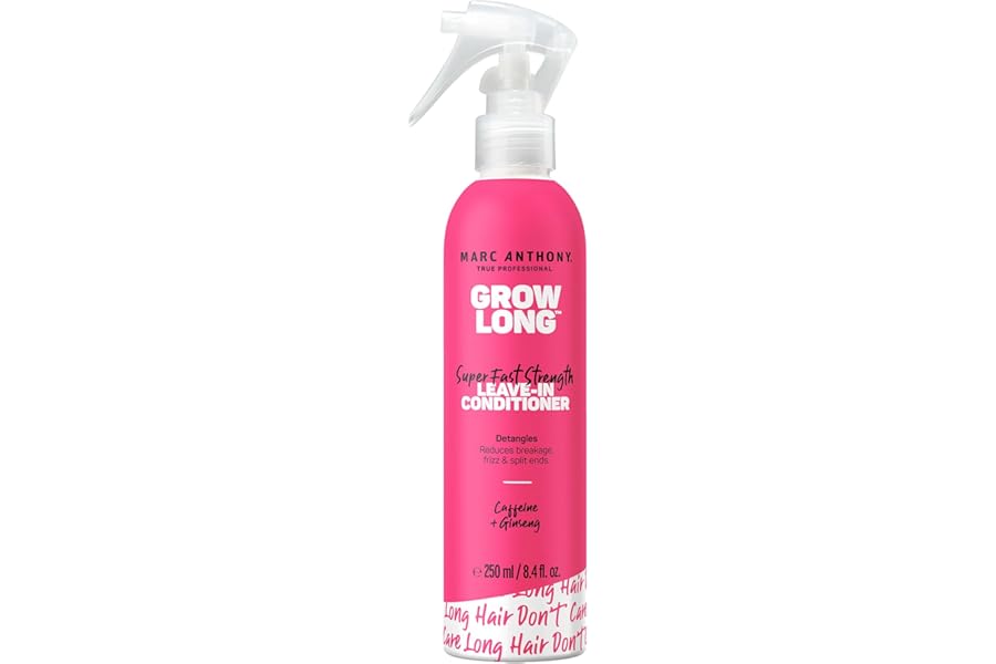 Marc Anthony Leave-In Conditioner Spray & Detangler, Grow Long Biotin – Anti-Frizz Deep Conditioner For Split Ends & Breakage – Vitamin E, Caffeine & Ginseng for Curly, Dry & Damaged Hair
