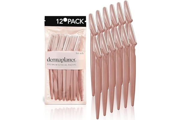 Kitsch Dermaplaning Tool - Face Razors for Women and Men, Eyebrow Trimmer & Face Shaver for Women, Facial Hair Removal for Women and Men, Dermaplane Razor for Women Face, 12 pc (Terracotta)