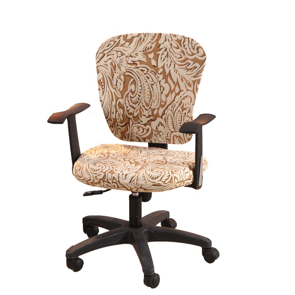 wonderfulwu Stretch Chair Covers Spandex Office Computer Chair Cover Removable Washable Rotate Swivel Chair Protective Covers