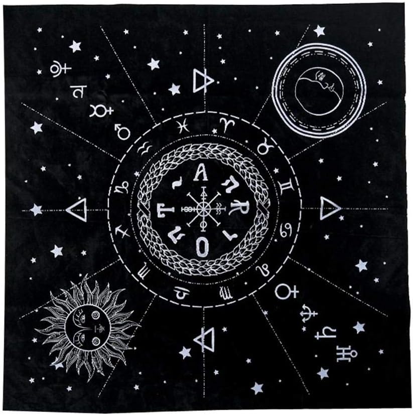 fervory Altar Tarot Card Cloth Tablecloth Tarot Special Tablecloth 12 Constellations Astrology Tarot Divination Card Tablecloth For Tarot Enthusiasts Psychological Consultants