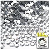 The Crafts Outlet 144-Piece Flat Back Loose Acrylic Round Rhinestones, 7mm, Crystal Clear
